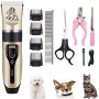 A/N Pet Clipper, Low Noise USB Rechargeable Trimmer,for Dogs, Cats and Other Domestic Animal pet Grooming 11 Piece Set