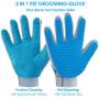 DELOMO Pet Hair Remover Gloves for Furniture, Pet Grooming Gloves Hair Removal for Dogs & Cats, 2 in 1 Function of Pet Deshedding & Hair Remover Glove with Five Finger Design, 1 Pair