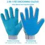 DELOMO Pet Hair Remover Gloves for Furniture, Pet Grooming Gloves Hair Removal for Dogs & Cats, 2 in 1 Function of Pet Deshedding & Hair Remover Glove with Five Finger Design, 1 Pair DELOMO Pet Hair Remover Gloves for Furniture, Pet Grooming Gloves Hair Removal for Dogs & Cats, 2 in 1 Function of Pet Deshedding & Hair Remover Glove with Five Finger Design, 1 Pair
