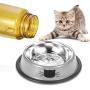 Comsmart Stainless Steel Pet Cat Bowl Kitten Puppy Dish Bowl with Cute Cats Painted Non-Skid for Small Dogs Cats Animals (2 Pack)