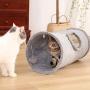 YUNDING Pet Cat Tunnel Pet Tube Collapsible Pet Tunnel Interactive Play Toy with Peekaboo Holes Toy Ball for Cat Puppy Kitty Kitten Rabbit(Size:S)