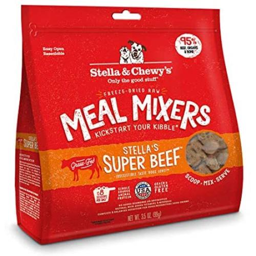 Stella & Chewys Freeze-Dried Raw Stellas Super Beef Meal Mixers Grain-Free Dog Food Topper