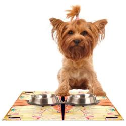 KESS InHouse Nina May Naranda Feeding Mat for Pet Bowl, 24 by 15-Inch