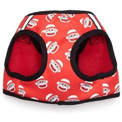 The Worthy Dog Printed Harness Red Sock Monkey for Small Medium Large Dogs-Red