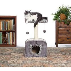 Prevue Pet Products Kitty Power Paws Shag Hideaway 7304, 14'' W X 14'' H, 19 LBS, Gray / Gray