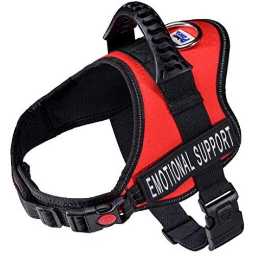 Just 4 Paws Emotional Support Dog Harness Jacket with Padded Handle | 7 Sizes | 2 Colors | Adjustable Straps & 2 Removable Reflective Patches