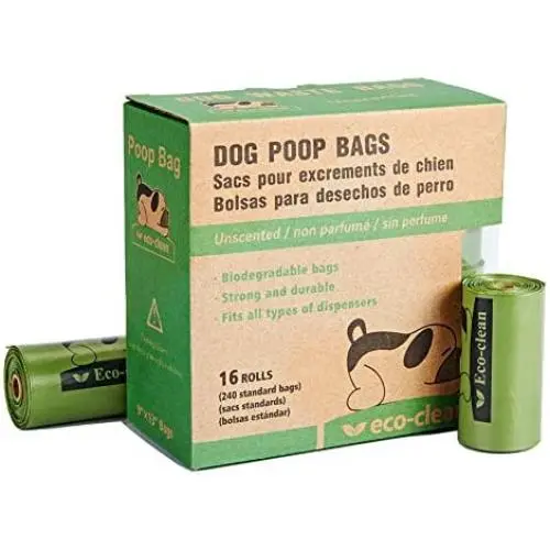 Poop Bags Biodegradable, 16 Rolls/240 Bags, Dog Waste Bags, Unscented, Leak-Proof, Easy Tear- Off