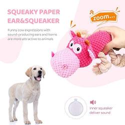 IOKHEIRA Dog Plush Toys, Interactive Squeaky Toy for for Aggressive chewers, Sturdy Dog Stuffed Animals Toy with Cotton Material and Crinkle Paper, Chewing Teeth Health Toys for Large and Small Dogs