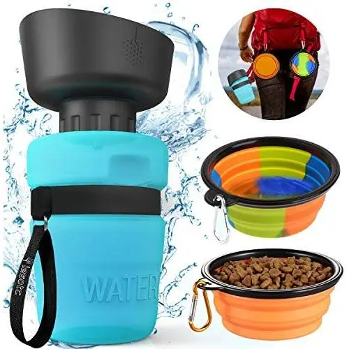 Pet Water Bottle for Dogs,Dog Travel Water Bottle,Upgraded 2 in 1 Drinking Cup Dispenser for Pets,with 2 Collapsible Bowls,Leakproof Foldable Food Bowl for Outdoor Travel Walking Hiking BPA Free Pet Water Bottle for Dogs,Dog Travel Water Bottle,Upgraded 2 in 1 Drinking Cup Dispenser for Pets,with 2 Collapsible Bowls,Leakproof Foldable Food Bowl for Outdoor Travel Walking Hiking BPA Free