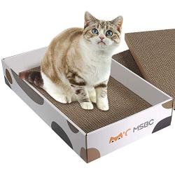 ComSaf Durable Cat Scratcher Cardboard Refill, Cat Scratch Pad, 3 in 1 Recyclable Corrugated Scratcher, Reversible Scratch Box, Scratcher Lounge for Furniture Protection, Cat Training Toy