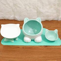 Xihouxian Cat Water Bowl Send Pad Cleaning Convenient Cat Bowl Ceramic Bowl Cat Food Set Rice Bowl C40