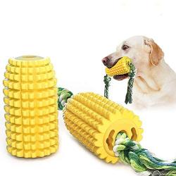 Dog Toothbrush Teeth Cleaning Chew Toys,Indestructible Dog Toys for Aggressive Chewers,Yellow Corn Shape Dog Teeth Cleaning Toy,Reduce Bad Breath and Promote Healthy Teeth and Gums