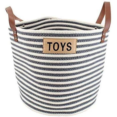 Midlee Cotton Rope Pet Toy Storage Basket