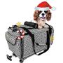 Pet Carrier with Wheels Soft Sided Portable Bag, Click-Out Handle, Breathable Rolling Pet Carrier, Removable Wheels Pet Travel Carrier for Dogs, Cats up to 22 lbs