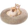 KROSER 24''/32''/40'' Donut Dog Cat Bed Self-Warming & Washable Round Bed Deluxe Soft Plush Cushion Pet Bed