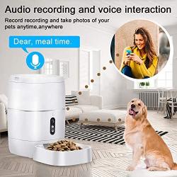 LeeKooLuu Q01 HD 1080P Camera WiFi Smart Feeder 6L Automatic Cat Feeder Automatic Dog Feeder Timer Programmable Voice and Video Recording Enabled App for iPhone and Android