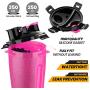 HETH Dog Travel Water Bottle, 2 in 1 Portable Dog Water Dispenser and Food Container with 2 Collapsible Bowls for Your Pets Walking and Traveling