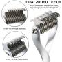 DUTRIX Pet Grooming Brush 2 Sided Grooming Rake for Cats & Dogs &Horses Deshedding Mats & Tangles Best Dematting Tool for Short Medium Long Haired
