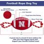 Pets First NCAA Nebraska Cornhuskers Football Dog Toy, Tough Quality Nylon Materials, Strong Pull Ropes, Inner Squeaker, Collegiate Team Color