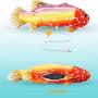 ZooZoo Tropical Fish Realistic Floppy Catnip Plush Cat Toy Built-In Sensor Touch Activate Auto Standby, Electronic USB Battery Wiggle Pet Simulation Happy Healthy Interactive Silvervine Washable Cover
