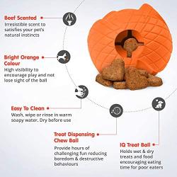mypappydog Dog Chew Toys | Squeaky Ball Dog Toys | Treat Dispensing Dog Toys | Rubber Chew Toys for Dogs | Dog Treat Ball | Dog Toy Football | Rubber Dog Bone | Squeaky Dog Chew Toys | Orange/Green
