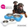 Hing Bone Non Slip Dual Dog Feeding Station with Removable Bowls