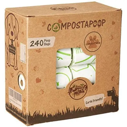 CompostaPoop Biodegradable Dog Poop Bag | Plant-Based Dog Waste Bag | Home Compostable | Dispenser Refill Rolls | Unscented Leak Proof Poo Bags Rated ASTM D6400 | Eco Friendly (240 bags (16 Rolls))