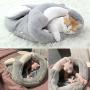 ZARYIEEO Cat Sleeping Bag, Pet Self-Warming Snuggle Sack, Bunny Shaped Cat Sleeping Cave for Small Cats Within 16.5lb, Washable Plush Pet Bed for Indoor Cats Cave Warmer