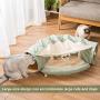 Tylu Toy Foldable Cat Tunnel Cat Aisle Cat Bed Spring and Summer Machine Washable Waterproof Bottom Warming 2 in 1 Foldable Cave House Shape Nest Pet Sleeping Bed for Dogs & Cats