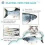 Electric Flopping Fish Cat Toy, USB Rechargeable Realistic Moving Fish Funny Interactive Toy Simulation Fish for Pet Cat Kitten Chewing Kicking Perfect for Having Fun Exerciser Playing