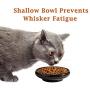 omSaf Cat Food Water Bowl, Wide Shallow Ceramic Cat Dish, Non Spill Pet Bowl, 10oz