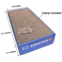 PATTNIUM 3 in 1 Corrugated Cat Scratcher Cardboard Scratching Pad Toys with Catnip Scratch Lounge Bed for Cats Pack of 3