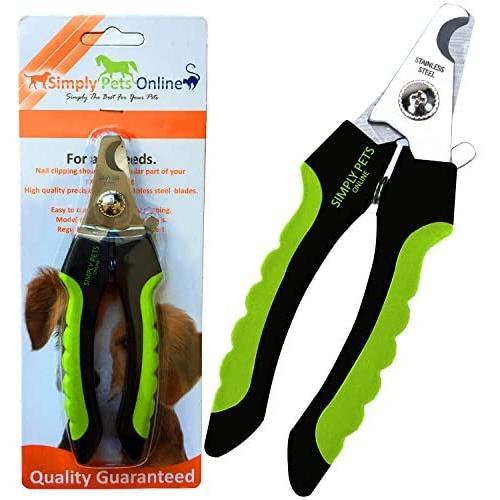 Simply Pets Online Dog Nail Clippers - Stainless Steel Claw Cutters for Dogs with Safety Lock to Avoid Over-Cutting