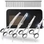 Beinhome Dog Grooming Scissors Kit with Safety Round Tip,5pcs Stainless Steel Heavy Duty Titanium Coated Pet Grooming Trimming Set,thinning,Straight,Curved Shears Comb for Long Short Hair for Pet Beinhome Dog Grooming Scissors Kit with Safety Round Tip,5pcs Stainless Steel Heavy Duty Titanium Coated Pet Grooming Trimming Set,thinning,Straight,Curved Shears Comb for Long Short Hair for Pet
