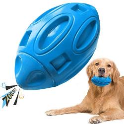 WLHOPE Squeaky Dog Chew Ball Dog Rubber Football Toy for Cast Throwed Training of Medium and Large Dogs Help Dogs Relieve Boredom and Regulate Emotions (Light Blue)