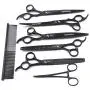 Freelander Pet Grooming Scissors Kit 8 inches Dog Grooming Set Black Used for Dog or Cat with Cutting Scissors, Thinning Shear, Curved Scissors, Grooming Comb Freelander Pet Grooming Scissors Kit 8 inches Dog Grooming Set Black Used for Dog or Cat with Cutting Scissors, Thinning Shear, Curved Scissors, Grooming Comb