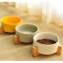 Wyxy Portable Pet Bowls Pet Cat Bowl Small Dog Cutlery Cat Rice Bowl Ceramic Cat Bowl Solid Wood Frame Strong Easy to Clean pet Supplies