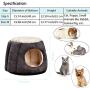 Oncpcare Kitty Cat House Small Animals House Soft Warm Rabbit Hut Frustum-Shape Guinea Pig Bed Hideout with Removable Cushion for Winter