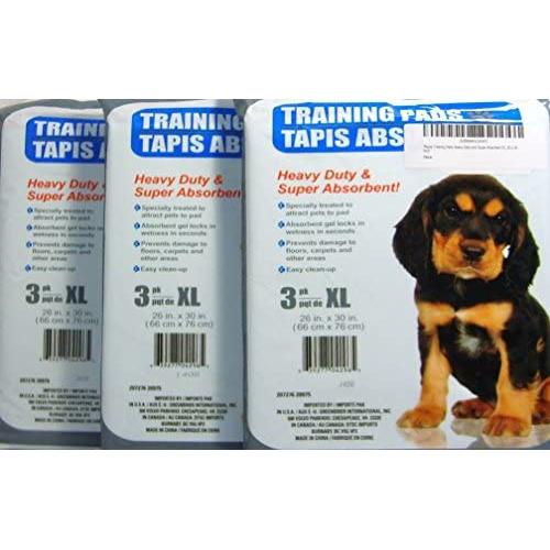 Greenbrier International Pet Training Pads Heavy Duty and Super Absorbent 3 Per Pack 26 Inch X 30 Inch Each (3 Pack)