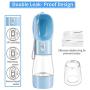 Dioxide Portable Dog Water Bottle Dispenser,2 in 1 Pet Water and Food Bottle Leak Proof for Pets Outdoor Walking, Hiking, Travel,Food Grade Plastic (Blue)