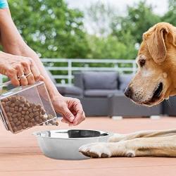 Lainrrew 3 Pcs Stainless Steel Dog Bowls, Dog Food Bowl Pet Feeder Bowl Cat Food Dish Replacement Pet Bowls for Pet Feeding Station - Metal Food and Water Dish for Small Dogs and Cats