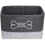 Geyecete Dog Toys Storage Bins Felt pet Baskets,Dog Toy Box Large with Designed Metal Bone-Shaped Handle,Organizer Storage Basket Stitching