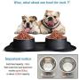 Easeurlife Stainless Steel Dog Bowl Set 2 x 38oz No Spill/Non-Skid Silicone Mat Double Pet Bowls Set for Medium Dogs, Each Bowl About 1100ml Black