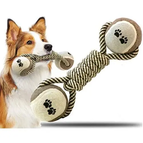 ossenberg Dog Rope Toy for Medium and Large Dogs, Chew Rope Toys with Tennis Balls Teething Cleaning and Training ,Nearly Indestructible Cotton Rope Tennis Dog Toy ossenberg Dog Rope Toy for Medium and Large Dogs, Chew Rope Toys with Tennis Balls Teething Cleaning and Training ,Nearly Indestructible Cotton Rope Tennis Dog Toy