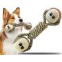 ossenberg Dog Rope Toy for Medium and Large Dogs， Chew Rope Toys with Tennis Balls Teething Cleaning and Training ，Nearly Indestructible Cotton Rope Tennis Dog Toy
