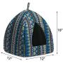 Hollypet Self-Warming 2 in 1 Foldable Comfortable Triangle Cat Bed Tent House, Navy Blue