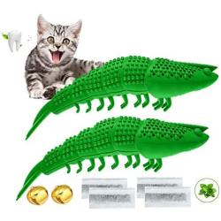 Warmoor Cat Catnip Toys, Cat Toothbrush, Pet Interactive Chewing Toy, Dental Care Toothbrush for Kitty Kitten Teeth Cleaning, Leaky Food Device, Crayfish Shape Pet Toy Natural Silicone