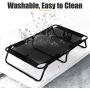 CROWNY Elevated Dog Bed Portable 42''/35'' Raised Dog Bed for Large Dogs, Outdoor Pet Bed with Durable Frame, Breathable Mesh, Foldable