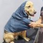 ROZKITCH Hoodie Dog Bath Robe with Belt and Pockets for Medium Large and Extra Large Dogs Adjustable, Super Absorbent Terry Cloth Pet Shower Towel, Grooming Accessory Microfiber