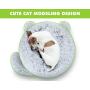 Pecute Cat Bed Plush Round Dog Bed, Pet Calming Donut Cuddler Fluffy Cozy Cat Cushion Bed Warm Sofa Non-Slip, Washable Easy to Clean (21.7'' x 5.9'', Light Grey)